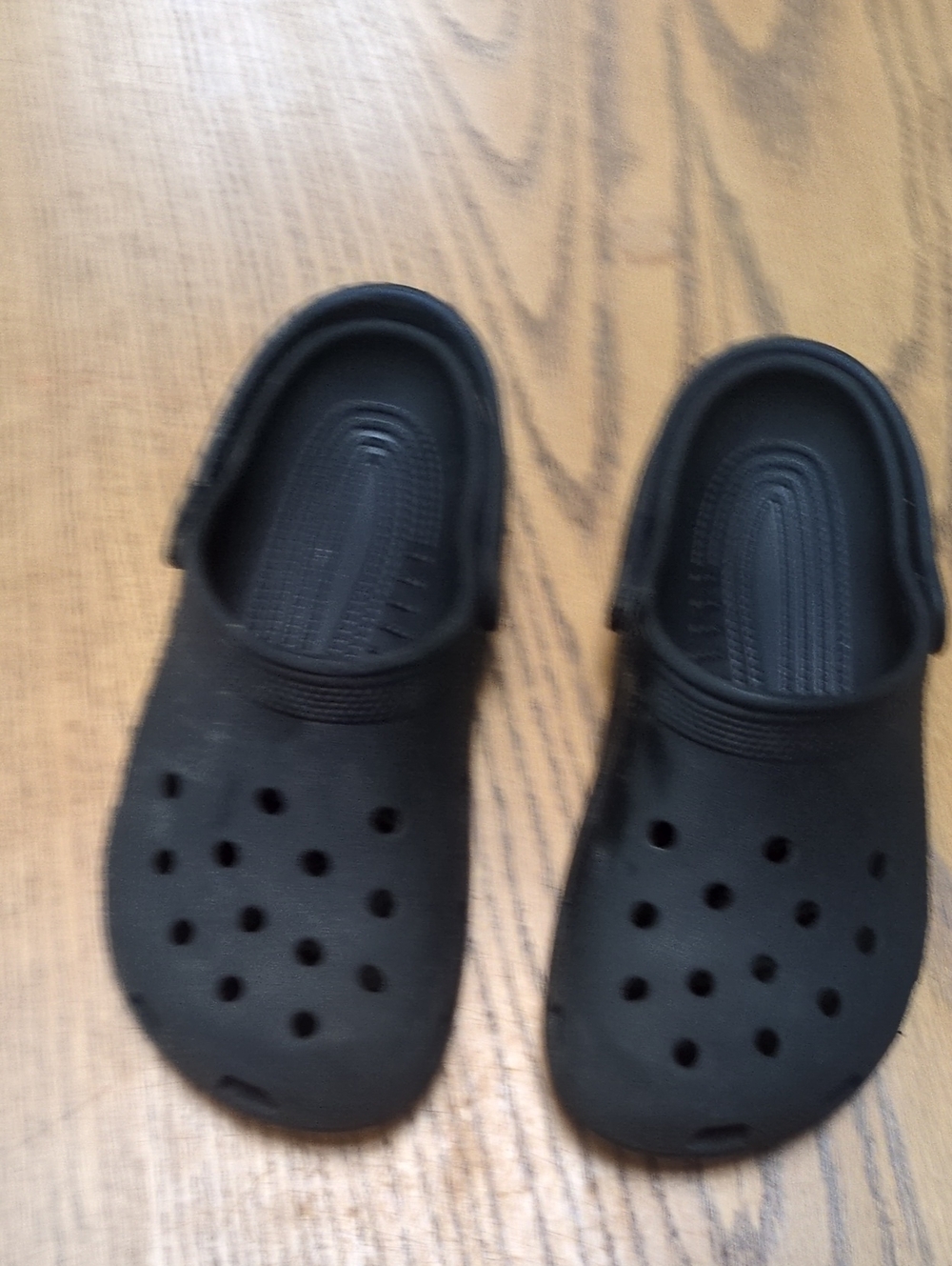CROCS Kids Black Slip-On Clogs with Vent Holes